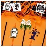 60 Pcs Halloween Stencils 3 x 3 Inch, Reusable Pumpkin Ghost Spider Web Painting Templates, DIY Craft Stencil Set for Wood Wall Door Home Decor Ornaments