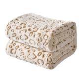 FY FIBER HOUSE Flannel Fleece Leopard Print Throw Blanket Super Soft Lightweight Fluffy Throw for Couch, 40\"X50\",Brown