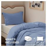 Bedsure Duvet Cover Twin/Twin XL Size - Soft Double Brushed Bedding Set for Kids & Adults, Zipper Closure, 2 Pieces, Includes 1 Duvet Cover (68\"x90\") & 1 Pillow Sham, NO Comforter, Slate Blue