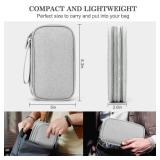 FYY Travel Electronic Cable Organizer Bag, Pouch Electronic Accessories Carry Case Portable Waterproof Double Layers Storage Bag for Cable, Cord, Charger, Phone, Earphone, Medium Size, Grey