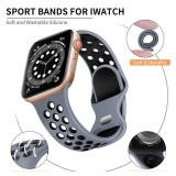 Lerobo Sport Band Compatible with Apple Watch Band 45mm 11 10 44mm 42mm 46mm 49mm Ultra 2 3 Women Men,Soft Silicone Sport Replacement Bands for iWatch SE 2 3 Series 10/9/8/7/6/5/4/3/2/1,Obsidian/Black