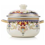 XJL 20cm Floral Enamel Cookware Set