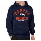 Junk Food Clothing x NFL - Denver Broncos - Classic Team Logo - Unisex Adult Pullover Fleece Hoodie for Men and Women - Size Medium