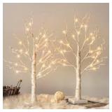 LED Birch Tree Table Lamps 2pk