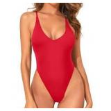 Red One-Piece Swimsuit Size M
