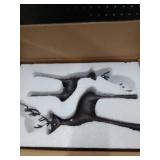 Cinnvoice 2 PCS Cast Iron Christmas Deer Figurines - Decorative Christmas Deer Tabletop Statue & Reindeer Sculpture Centerpiece for Living Room, Fireplace, Bedroom, Home Table Decorations