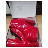 wetkiss Red Patent Platform Knee High Boots Women Red Women