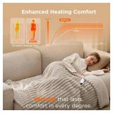 Bedsure Heated Blanket Electric Throw - Thick Striped Flannel Electric Blanket, Heating with 4 Time Settings, 6 Heat Settings, and 3-Hour Timer Auto Shut Off, Gift for Grandma (50x60 inches, Linen)