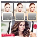 Jadazror Makeup Bag with Mirror and Light 3 Colors, Travel Make up Bag with Mirror Portable Lighted Makeup Case Organizer Cosmetic Case with 2-Layers Adjustable Dividers & 10X Magnifying Mirror(Black)