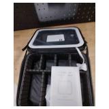 Jadazror Makeup Bag with Mirror and Light 3 Colors, Travel Make up Bag with Mirror Portable Lighted Makeup Case Organizer Cosmetic Case with 2-Layers Adjustable Dividers & 10X Magnifying Mirror(Black)