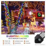 MZD8391 328FT 1000LEDs Christmas Lights Outdoor Indoor 8 Modes for Christmas Tree Party Decoration, 100% UL Listed (Multicolor)
