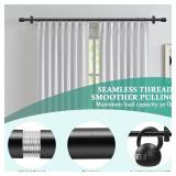Curtain Rods for Windows 66 to 120 Inches, Adjustable 1 Inch Black Curtain Rod for Outdoor Indoor, Modern Heavy Duty Drapery Rod, Ceiling Mounted Room Divider, All Metal, Easy Install