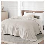Bedsure GentleSoft Fleece Blanket California King Size Linen - Lightweight Plush Fuzzy Cozy Soft Bed Blankets, 102x96 inches