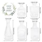 SUPMIND Glass Bud Vase Set of 5, Clear Small Flower Vases for Centerpieces in Bulk, Mini Vintage Vase for Rustic Wedding, Home,Table
