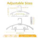 80 Pack Baby Clothes Hangers with 32 Clips, 11-15 inch Adjustable Kid Hanger, Multifunctional Children Hanger for Girl Boy Toddler Kids Child(White)