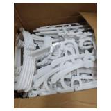 80 Pack Baby Clothes Hangers with 32 Clips, 11-15 inch Adjustable Kid Hanger, Multifunctional Children Hanger for Girl Boy Toddler Kids Child(White)