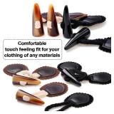 8 Sets PU Leather Sew-on Toggles Closures Vintage Sew-on Toggles with Resin Horn Buttons Sewing Accessories for Knitwear, Windbreaker, Padded Jacket, Down Jacket, Woolen Coat, Black and Brown