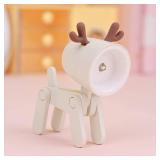 SpassLeben Cute Night Light for Kids, Mini Led Table Desk Lamp, Decorative Lamp Indoor Nightstand, Animal Pet Nightlights, Christmas Decorate Birthday Gifts for Children, Students (1 x Off-White Deer)