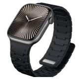 Bandletic Magnetic Watchband Compatible with Apple Watch Series 11 Band for Women, Silicone Sport Replacement Strap for iWatch 42mm(Series 11 10),41mm(9/8/7), 40mm(SE3/SE2/SE/6/5/4), 38mm(3/2/1),Black