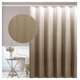 Gibelle Ombre Brown Shower Curtain for Bathroom, 3D Embossed Textured Fabric Shower Curtain, Modern Farmhouse Chic Soft Cloth Shower Curtain Set with Hooks, 72x72