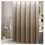 Gibelle Ombre Brown Shower Curtain for Bathroom, 3D Embossed Textured Fabric Shower Curtain, Modern Farmhouse Chic Soft Cloth Shower Curtain Set with Hooks, 72x72