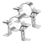 2 Pack 3 Inch Pipe Chimney Adjustable Wall Strap Pipe Bracket Clamp Pipe Strap