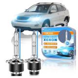 TOPLYGS D2S HID Xenon Headlight Bulb Fit for Lexus RX330 RX350 RX400H(Low Beam) 2004-2009 LS430 ES RX330 2005 2006, 8000K White Blue, High Low Beam Xenon Lights Replacement, Pack of 2