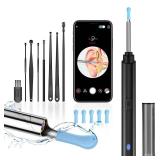 Ear Wax Removal, Ear Cleaner with Camera, Ears Wax Removal Kit with 1296P HD Ear Otoscope with 6 LED Lights, Earwax Removal Tool for iPhone, iPad & Android Smart Phones (Black, Standard)