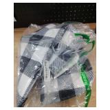 ZHIMI Bathroom Rugs Mats Set 3 Piece Non Slip Bath Rugs ï»¿Plaid Pattern White Black Mats Absorbent Shower Rug Soft Toilet Floor Carpet Doormat Machine Washable