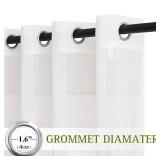 NICETOWN Linen Sheer Curtains Flax Textured, Grommet Top Casual 63\" Long Thick Semitransparent Flax Sheer Window Treatment for Loft/Apartment, Ivory, 1 Panel = 52\" W, Sold by 2 Panels