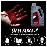Spooktacular Creations 32 oz Fake Halloween Vampire Blood Bottle Fake Blood Stage Blood for Halloween Costume, Zombie, Vampire and Monster Makeup & Dress Up