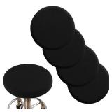 ANWUCHEN Stool Covers - 4 Soft Bar Stool Seat Covers, Elastic Slipcover for 13-18 Inch Round Wooden/Metal Chairs (Black)