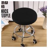 ANWUCHEN Stool Covers - 4 Soft Bar Stool Seat Covers, Elastic Slipcover for 13-18 Inch Round Wooden/Metal Chairs (Black)