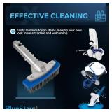BlueStars Heavy Duty 5in Swimming Pool Brush with Stainless Steel Bristle Wire and Aluminium Handle 5\" - Suitable for Tackling Stubborn Stains on Walls, Tiles, Floors, Steps, and Corners