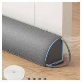 MAGZO Door Draft Stopper 36 Inches, Weighted Triangular Door Snake for Winter Noise Blocker with Hook Loops,Gray