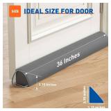 MAGZO Door Draft Stopper 36 Inches, Weighted Triangular Door Snake for Winter Noise Blocker with Hook Loops,Gray