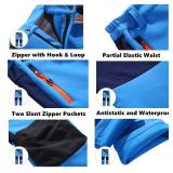 Jessie Kidden Kids Boys Girls Youth Waterproof Windproof Hiking Ski Snow Pants Elastic Waist Warm Insulated Fleece Lined Winter Pants (16010 Black, 8-9 Years)