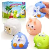 4 Pack Cute Squishy Fidget Toys, Animal Spit Bubbles Stress Relief Toy, Squishies Toys for Kids and Adults, Party Favors, Easter Basket Stuffers, Goodie Bag Stuffers and Stocking Stuffers