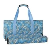 GUSTARIA Empty Mahjong Bag,Blue Printed American Mahjong Bag with Two Wrappers (Case Only)