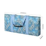 GUSTARIA Empty Mahjong Bag,Blue Printed American Mahjong Bag with Two Wrappers (Case Only)