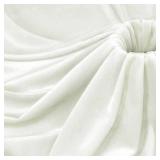 P Pothuiny Ivory White Velvet Fabric by The Yard, 1 Yard x 60 Inch Wide Luxury & Soft Stretchy Velvet Cloth Fabric for Sewing, Apparel, Upholstery - 90% Polyester 10% Spandex