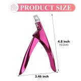 False Nail Clippers with Magnets Stainless Steel Nail Cutter for Acrylic Nail Nail Clippers with 15Pcs Small Magnets for Home Salon Nail Art (Pink)