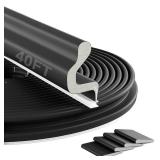 Bantie 40FT Kerf Weather Stripping Door Seal Sound Proof Weather Strips Seal Strip for Front Door Frame Soundproofing Exterior Door Insulation Gasket (with 4 Door Corner Seals)