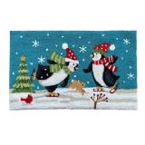 EZ.enjoy Winter Penguins Snowflake Hand-Hooked Accent Rug 28.5 X 17 Inches for Holiday Christmas Home dÃ©cor