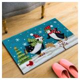 EZ.enjoy Winter Penguins Snowflake Hand-Hooked Accent Rug 28.5 X 17 Inches for Holiday Christmas Home dÃ©cor