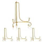 Tatuo 4 Packs Plate Stands for Display 6 Inch Plate Display Stand, Iron Easel Picture Frame Holder, Decorative Photo Holder Stand for Home Decoration (Gold, 6 Inch)
