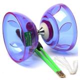 Bodyrhythm 5 Bearings Chinese Diabolo Yoyo Set with Fiberglass Sticks, Adjustable Strings for All Ages - Best for Fitness and Tricks (Purple)