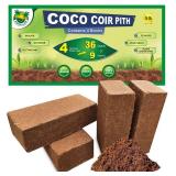 MODELLOR 4 Bricks (5 lb) Premium Super Washed Coco Coir, Yields 9 gallons, Seed Starter, Organic, pH Balanced, Gardening, Indoor, Outdoor use.