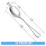 Dinner Spoon Set,16 Pcs 7.3\" Tablespoons,Premium Food Grade Stainless Steel Spoons,Durable Metal Spoon,Tablespoon,Silverware Spoons Only,Mirror Finish & Dishwasher Safe,Use for Home,Restaurant