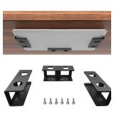 IFCASE Under Desk Laptop Mount, Metal Under Desk Shelf Holder for Laptop, Mac mini, MacBook, Keyboard with Anti-Scratch Silicone (Black)